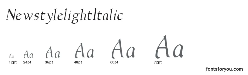 NewstylelightItalic Font Sizes
