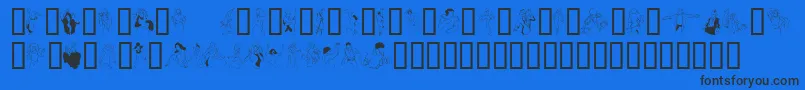 Шрифт Dancer In The Dark Iii – чёрные шрифты на синем фоне