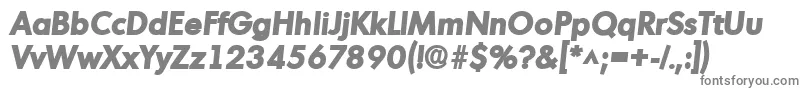 MontreallhBoldItalic-fontti – harmaat kirjasimet valkoisella taustalla