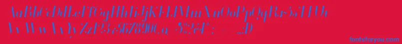 Glamor Lightcondenseditalic-Schriftart – Blaue Schriften auf rotem Hintergrund
