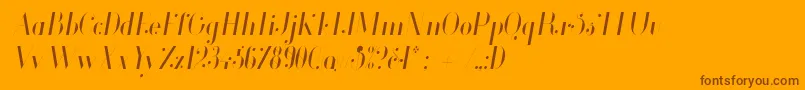 Glamor Lightcondenseditalic Font – Brown Fonts on Orange Background