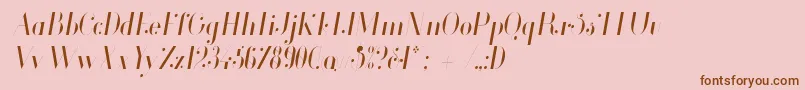 Glamor Lightcondenseditalic Font – Brown Fonts on Pink Background