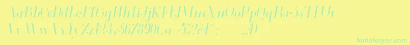 Glamor Lightcondenseditalic Font – Green Fonts on Yellow Background