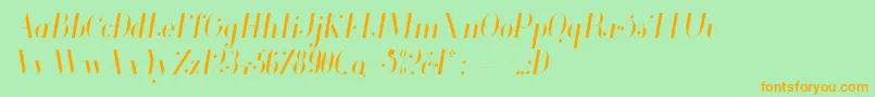 Glamor Lightcondenseditalic Font – Orange Fonts on Green Background