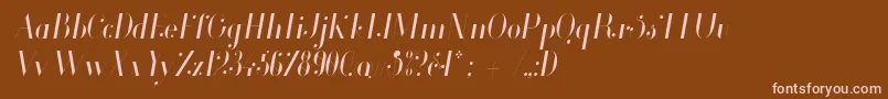 Glamor Lightcondenseditalic Font – Pink Fonts on Brown Background