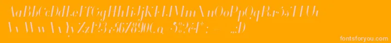 Glamor Lightcondenseditalic Font – Pink Fonts on Orange Background
