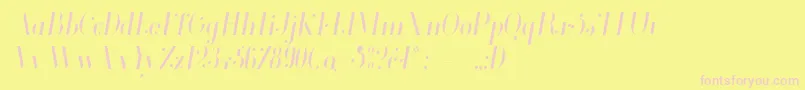Glamor Lightcondenseditalic Font – Pink Fonts on Yellow Background