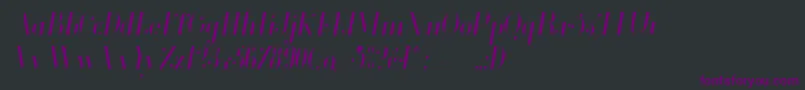 Glamor Lightcondenseditalic Font – Purple Fonts on Black Background