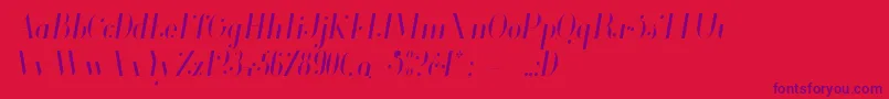Glamor Lightcondenseditalic-Schriftart – Violette Schriften auf rotem Hintergrund