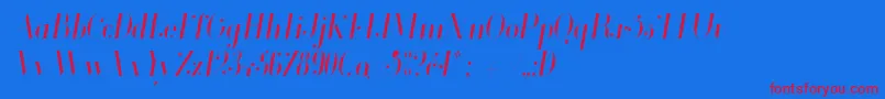 Glamor Lightcondenseditalic Font – Red Fonts on Blue Background