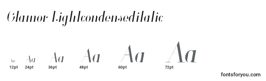Glamor Lightcondenseditalic Font Sizes