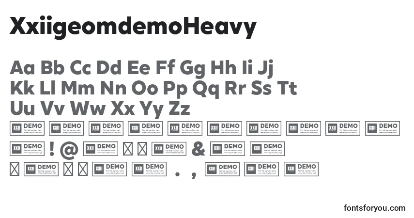XxiigeomdemoHeavy Font – alphabet, numbers, special characters