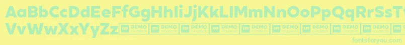 XxiigeomdemoHeavy Font – Green Fonts on Yellow Background