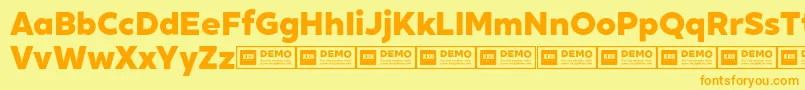 Czcionka XxiigeomdemoHeavy – pomarańczowe czcionki na żółtym tle
