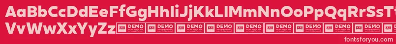 XxiigeomdemoHeavy Font – Pink Fonts on Red Background