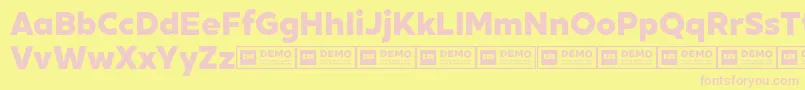 XxiigeomdemoHeavy Font – Pink Fonts on Yellow Background