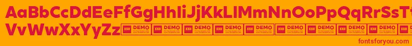 XxiigeomdemoHeavy Font – Red Fonts on Orange Background
