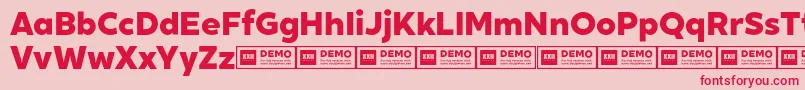 フォントXxiigeomdemoHeavy – ピンクの背景に赤い文字