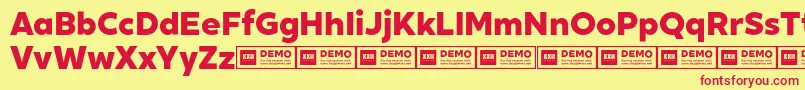 XxiigeomdemoHeavy Font – Red Fonts on Yellow Background