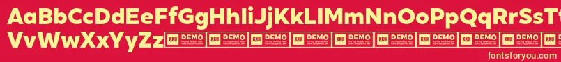 XxiigeomdemoHeavy Font – Yellow Fonts on Red Background