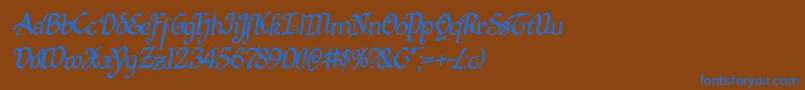 Quillswordrotal Font – Blue Fonts on Brown Background