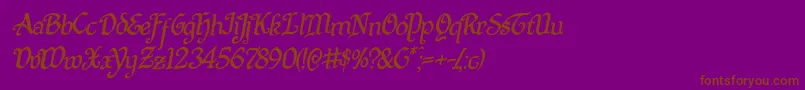 Quillswordrotal Font – Brown Fonts on Purple Background