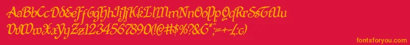 Quillswordrotal Font – Orange Fonts on Red Background