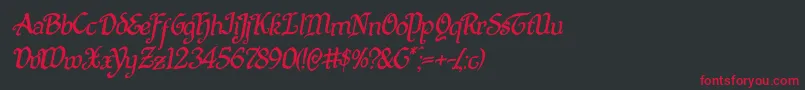 Quillswordrotal Font – Red Fonts on Black Background