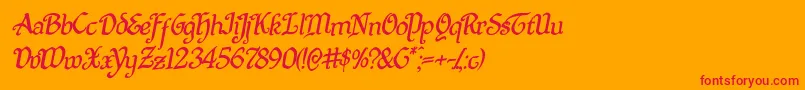 Quillswordrotal Font – Red Fonts on Orange Background