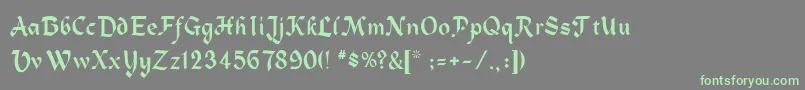 Civic Font – Green Fonts on Gray Background