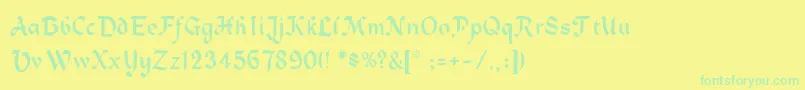 Civic Font – Green Fonts on Yellow Background
