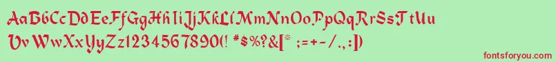 Civic Font – Red Fonts on Green Background
