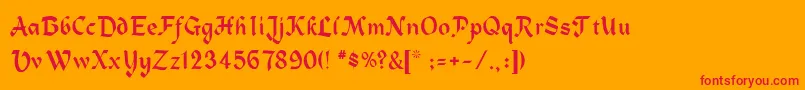 Civic Font – Red Fonts on Orange Background