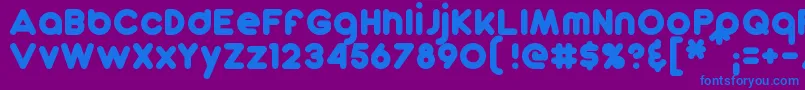 フォントDunkinSans – 紫色の背景に青い文字