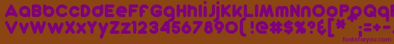フォントDunkinSans – 紫色のフォント、茶色の背景