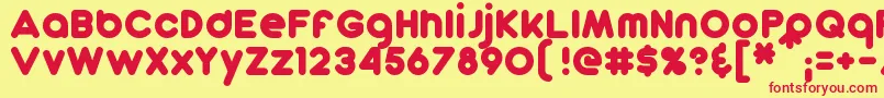 DunkinSans Font – Red Fonts on Yellow Background