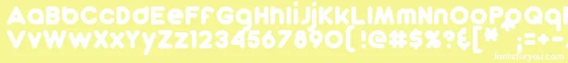 DunkinSans-fontti – valkoiset fontit keltaisella taustalla
