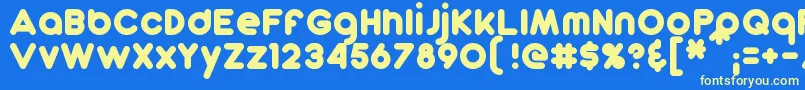 DunkinSans-fontti – keltaiset fontit sinisellä taustalla