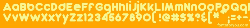 DunkinSans-fontti – keltaiset fontit oranssilla taustalla