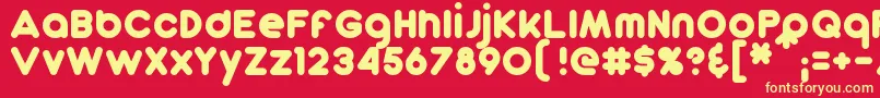 DunkinSans-fontti – keltaiset fontit punaisella taustalla