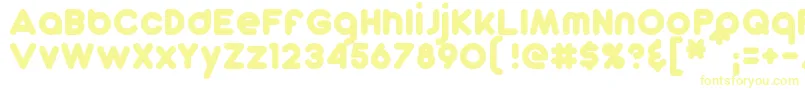 フォントDunkinSans – 白い背景に黄色の文字