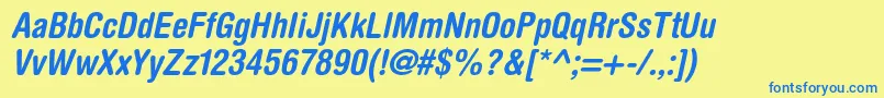 HelveticaroundedltstdBdcno Font – Blue Fonts on Yellow Background