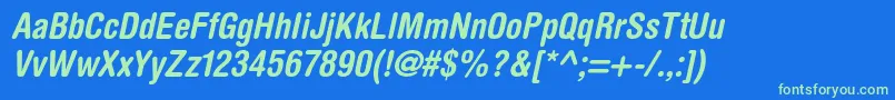 HelveticaroundedltstdBdcno Font – Green Fonts on Blue Background