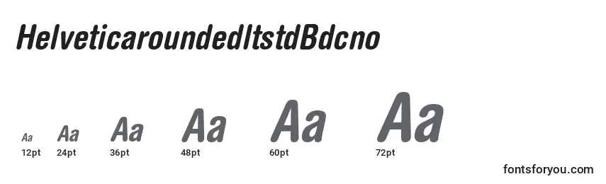 Размеры шрифта HelveticaroundedltstdBdcno
