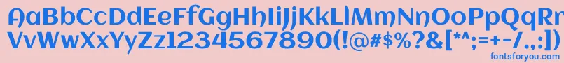 Aclonica Font – Blue Fonts on Pink Background