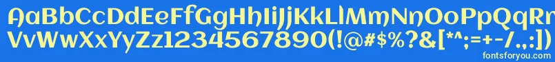 Шрифт Aclonica – жёлтые шрифты на синем фоне
