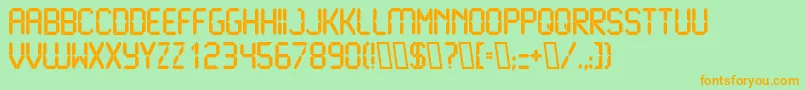 LiquidcrystalBold-Schriftart – Orangefarbene Schriften auf grünem Hintergrund