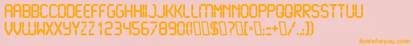 LiquidcrystalBold-fontti – oranssit fontit vaaleanpunaisella taustalla