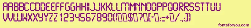 LiquidcrystalBold-Schriftart – Violette Schriften auf gelbem Hintergrund