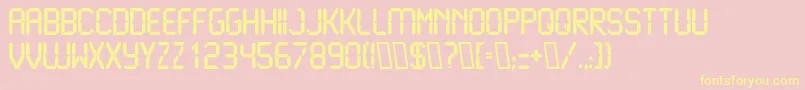 LiquidcrystalBold-Schriftart – Gelbe Schriften auf rosa Hintergrund